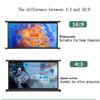 BTBZGFGNYU Home Projection Screen 4K HD Movie Screen 40in 50in 60in Pull Down Projector Screen Wall Ceiling Mount Projection Screen(16:9,30inch) view 3