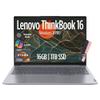 Lenovo ThinkBook 16 Gen 7 Business Laptop, 16" FHD+ Display, AMD Ryzen 5 7535HS (> i7-1355U), 16GB DDR5 RAM, 1TB SSD, KB Backlit, Webcam, Ethernet, Wi-Fi 6, Windows 11 Pro w/Copilot, MAJ DESKPAD view 1
