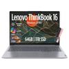 Lenovo ThinkBook 16 Gen 7 Business Laptop, 16" FHD+ Display, AMD Ryzen 5 7535HS (> i7-1355U), 64GB DDR5 RAM, 1TB SSD, KB Backlit, Webcam, Ethernet, Wi-Fi 6, Windows 11 Pro w/Copilot, MAJ DESKPAD view 1