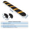 6FT Heavy Duty Rubber Speed Bump with 2 Channel Cable Cover - 72" Parking Lot Speed Hump for Garage, Driveway, Warehouse - Includes Installation Parts, Black/Yellow view 3