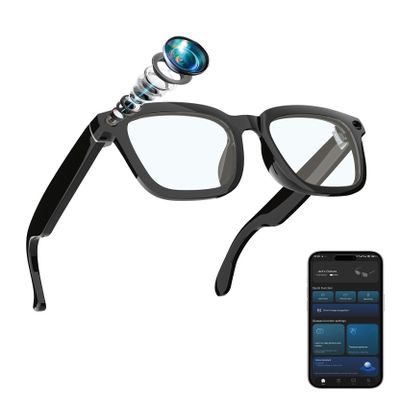 AI Smart Glasses with Camera, 800W HD for Photos & Videos, Hands-Free Vlog Recording, Real Time Translation, Powered by ChatGPT, Open-Ear Audio, Ultra-Light Design for Traveling, Pet & Kid, Outdoor