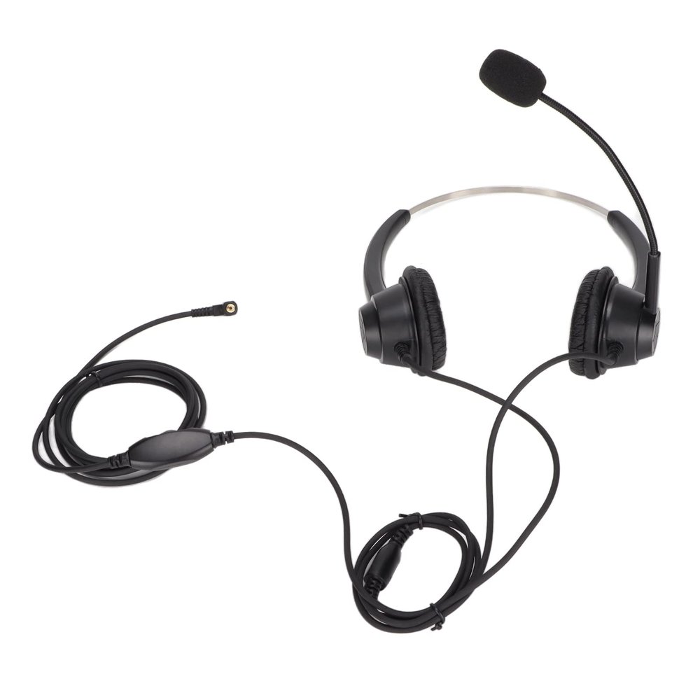 Jspondivague H360D 2.5VA Telephone Headset, Business Headset with Noise Reduction Mic, Binaural Wired Call Center Headphone for Customer Service, Office Earphone with 2.5mm Plug, Adjustable SPE