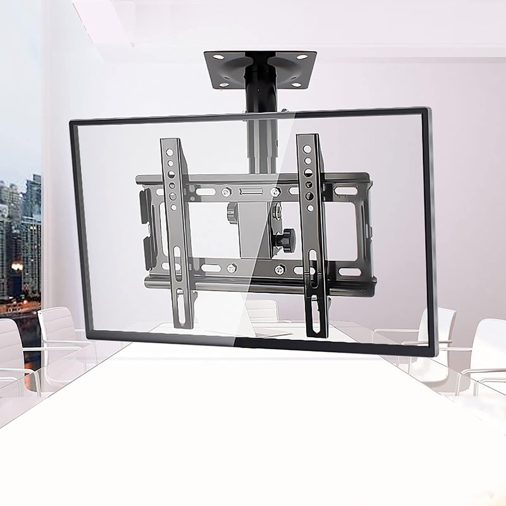 Adjustable Ceiling TV Mount Bracket - Ceiling TV Mount - Four-Sided Ceiling TV Mount, Tilt and Swivel TV Bracket, Suitable for Most LCD Flat-Screen TVs and Curved TVs, Up to 330 Pounds,32-55inch