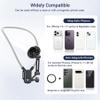 Magnetic Neck Phone Holder for Recording, Hands Free POV/Vlog Neck Mount with Wireless Remote Control, Neck Tripod with Chest Strap for Cooking/Riding, Content Creator for iPhone Android GoPro view 4