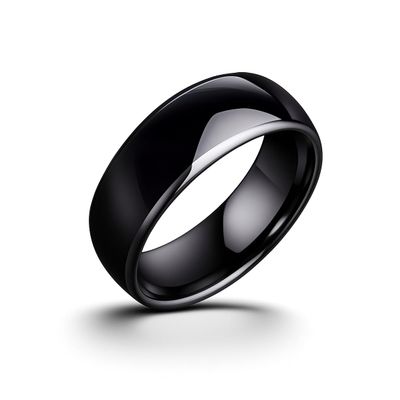 Keysy Rewritable RFID Ring 125kHz T5577 for Access-Control (Black, 8)