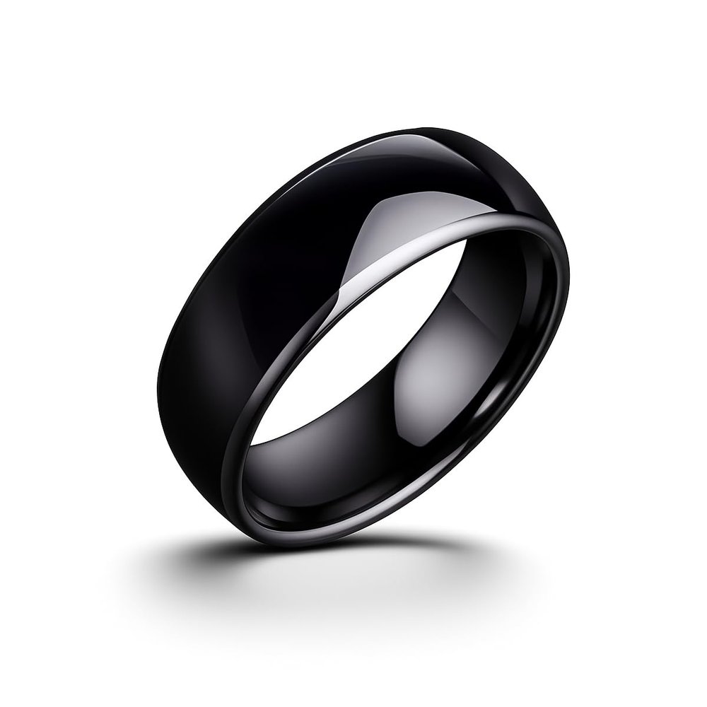 Keysy Rewritable RFID Ring 125kHz T5577 for Access-Control (Black, 8)