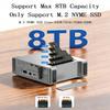 Mac mini M4/M4 Pro Dock with NVMe SSD Enclosure, 9-1 Workstation for Mac mini M4/M4 Pro,Docking Station with HDMI 4K60Hz,2*USB-A 10G,1*USB 2.0,1*PD 100W,SD/TF4.0,Support SSD B+M M-Key view 3