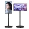 FXNFXLA 21.5-Inch Portable Smart TV on Wheels, 1080p Portable Touch Screen Monitor with Adjustable Stand, Smart Rolling TV Built-in 13MP Camera, Android 15 OS, Full Swivel Rotation Black view 1