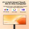FXNFXLA 21.5-Inch Portable Smart TV on Wheels, 1080p Portable Touch Screen Monitor with Adjustable Stand, Smart Rolling TV Built-in 13MP Camera, Android 15 OS, Full Swivel Rotation Black view 4