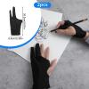 2 Pack Digital Drawing Glove Right Hand Drawing Art Glove Palm Rejection for Capacitive Touch Screen Artist Left Hand Graphic Tablet, Graphics Monitor Digital Sketching, Coloring Two Finger Gloves view 2