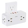 Surge Protector Outlet Extender with Rotating Plug, Multi Plug Outlet Extender with 4 Splitter and 2 USB Ports & 2 USB C Wall Charger, 3 Side Swivel Splitter for Home Office Dorm Travel view 1