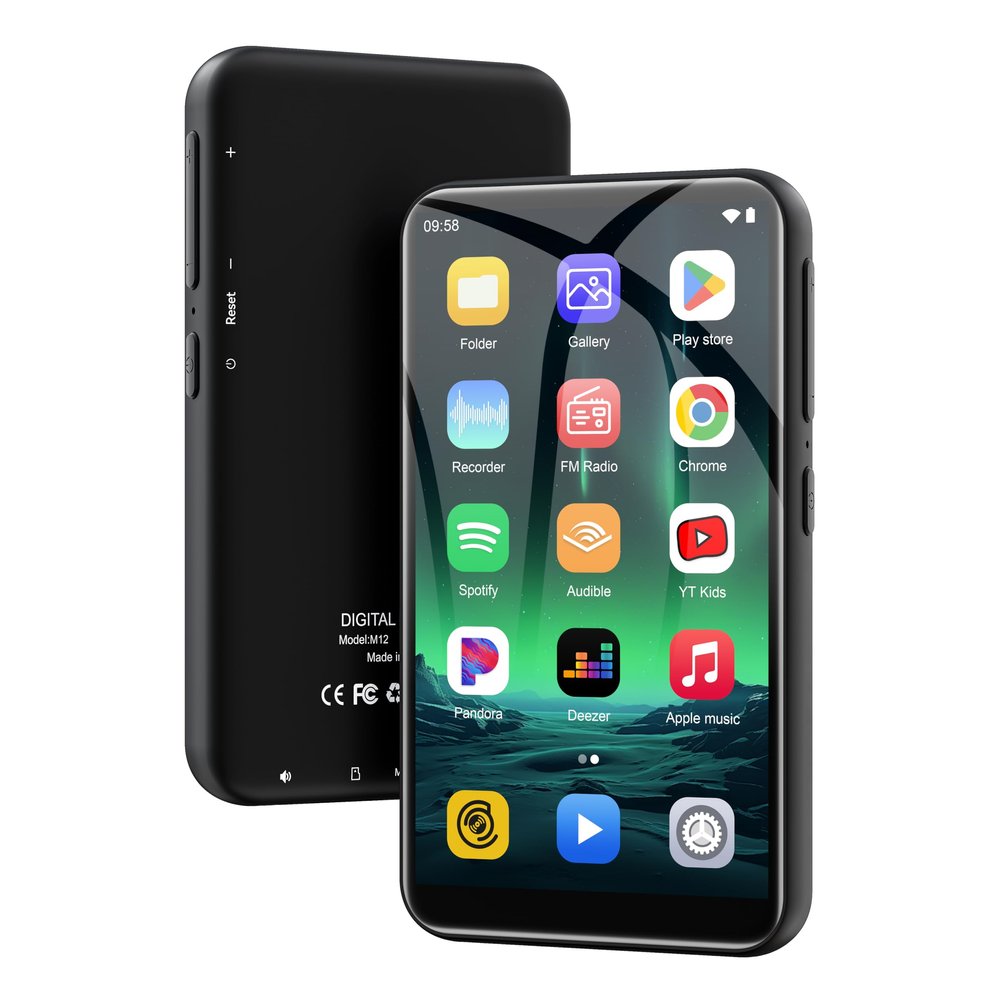 160GB ZAQE MP3 Player with Bluetooth and WiFi, MP3 Player with Spotify, Audible, Amazon Music, Pandora, Play Store, 4" HD Full Touch Screen Android MP4 Player for Kids