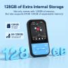 128GB MP3 Player - Clip MP3 Player with Bluetooth 5.3, Portable Music Player with FM Radio, Voice Recorder, Pedometer, Mini Design Ideal for Sport, Earphones Included view 4