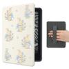 AdorableWhimsy Kawaii Floral Bunny Cute Case for Basic Kindle 11th Generation (2024/2022 Release) 6 Inch with Hand Strap Premium PU Leather Smart White Protective Folio Cover with Auto Sleep/Wake view 1
