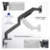 ADBWEKKF Black Robotic Arm Computer Monitor Desktop Mount for 49 Inch view 2