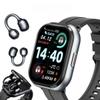 Effeokki Smartwatch with Clip-On Earbuds, 2-in-1 Men's Bluetooth Fitness Tracker with Calls, Music, Notifications, Multi-Sports, NFC, for Android & iOS Phone, Perfect for Husband, Dad, or Friends view 1