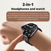 Effeokki Smartwatch with Clip-On Earbuds, 2-in-1 Men's Bluetooth Fitness Tracker with Calls, Music, Notifications, Multi-Sports, NFC, for Android & iOS Phone, Perfect for Husband, Dad, or Friends view 3