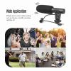 Akozon Stereo Microphone Hot Shoe Mount 3.5mm Jack DV Microphone for Camera Film Recording Interview view 2