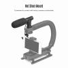 Akozon Stereo Microphone Hot Shoe Mount 3.5mm Jack DV Microphone for Camera Film Recording Interview view 3