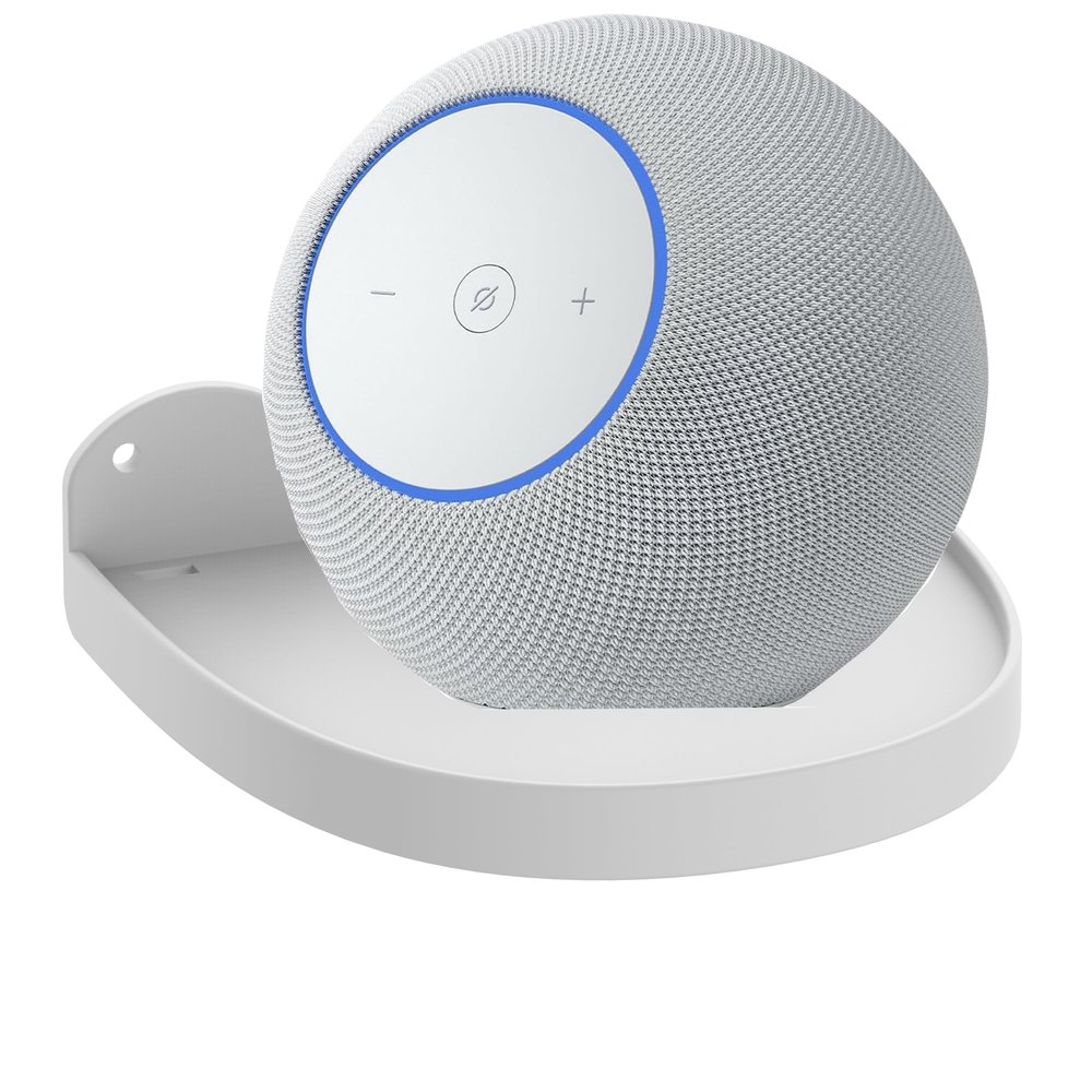 Aokikeisu Wall Mount Holder for 2025 New Echo Studio/Echo Dot Max, for Echo Dot Max Standing Speaker. Compatible with Echo Studio Speaker Stand Metal Holder Accessory Rack (White, 1PCS)