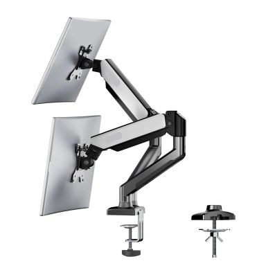 ADBWEKKF MS-002 Monitor Stand Dual Arm with C-clamp and Grommet Mount for Flexible Adjustment and Easy Monitor Stand Installation