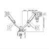 ADBWEKKF Dual arms for desktop mounting bracket with gas springs and full motion for 17-27 inch screens view 2