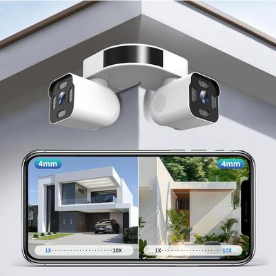 Xparkin 2pcs Dual Lens Outdoor Cameras 2.5K/5MP House Cameras Wired Wireless WiFi Camera with Audio and Video,7/24 Recording,Color Night Vision,Cloud & SD Card Storage