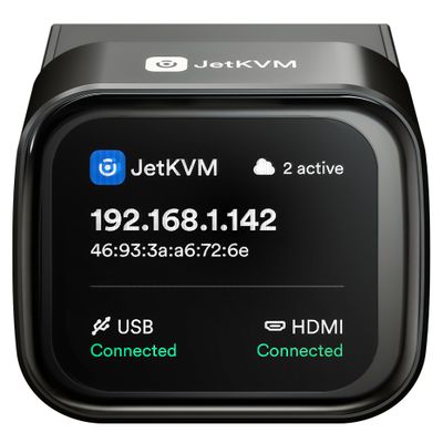 JetKVM IP KVM PC Remote Control, Open Source Jet KVM Over IP Internet with Touchscreen LCD Ultra-Low Latency, Network IP KVM Switch Remote BIOS Access for Computer and Server
