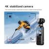 Action Camera, 4K Pocket Action Camera Rotatable Sports Cam Waterproof Case Helmet Bicycle Travel Driver Recorder, HD Camera view 4
