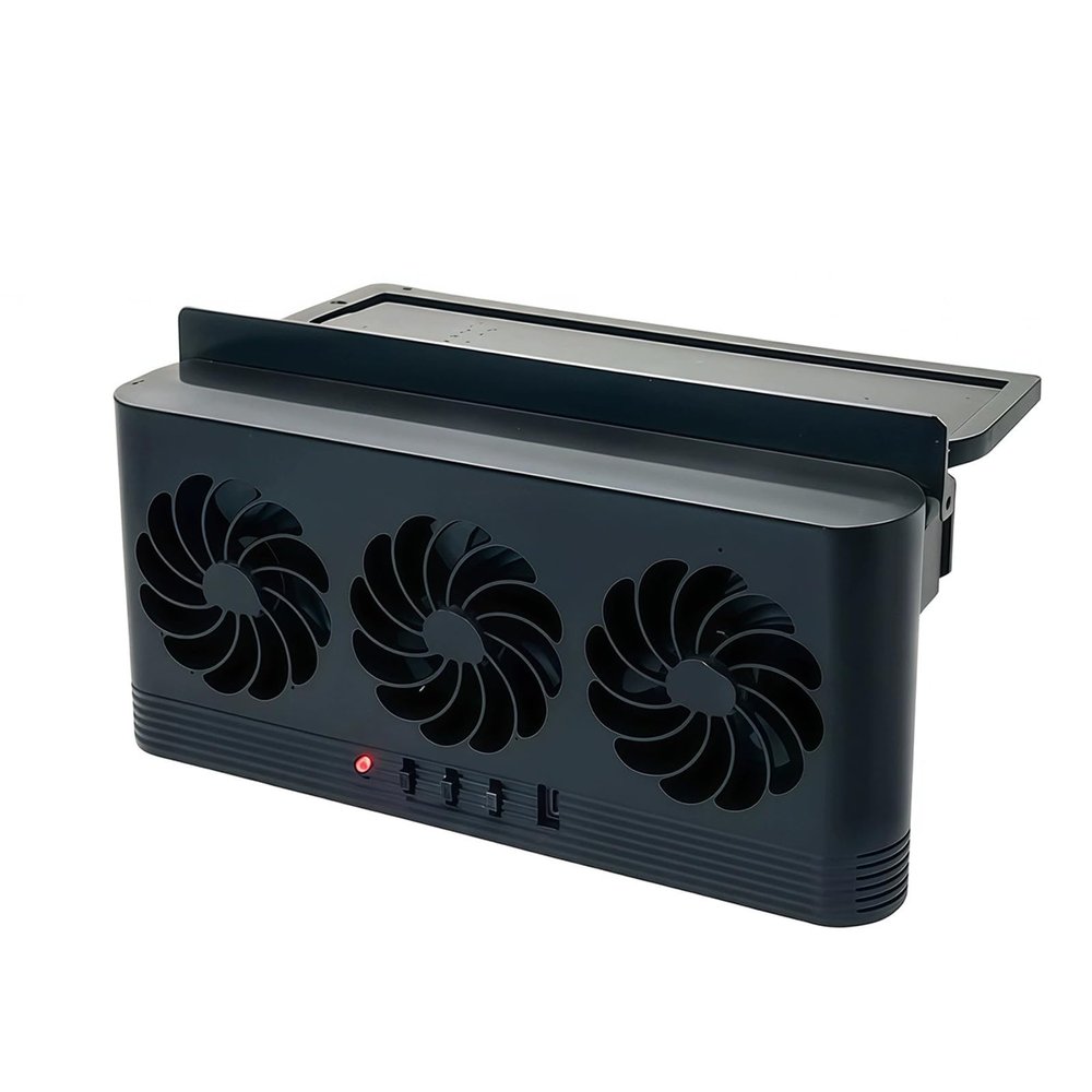 SPONGL USB Rechargeable/Solar Car Ventilation Fan Cooling Systems Triple Airflows Air Circulation Fans Elimination
