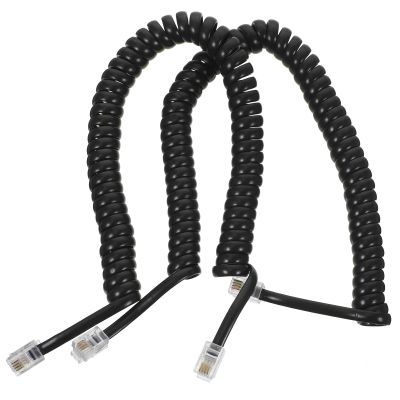 COOLHIYA 2pcs Coiled Telephone Cord for Landline Phones Flexible Receiver Cable Easy Installation Compatible with Desk Phones