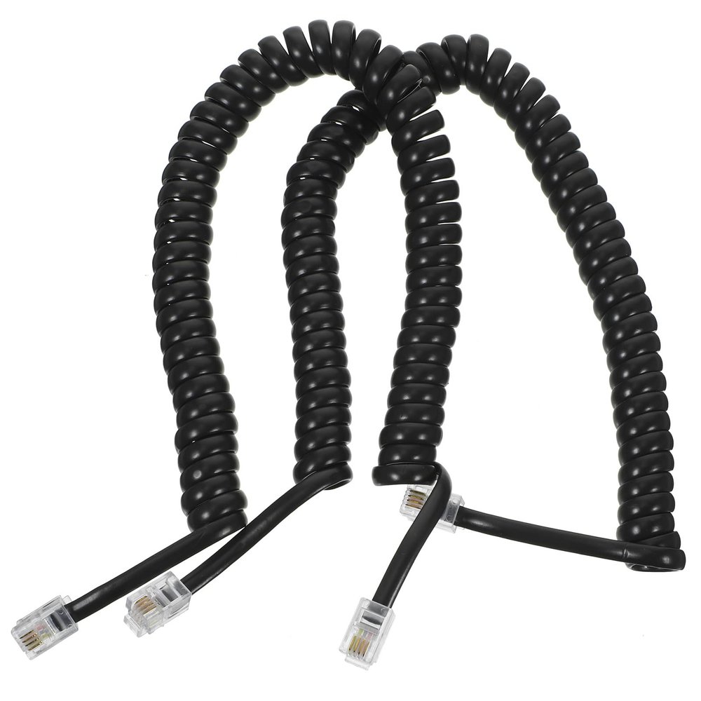 COOLHIYA 2pcs Coiled Telephone Cord for Landline Phones Flexible Receiver Cable Easy Installation Compatible with Desk Phones