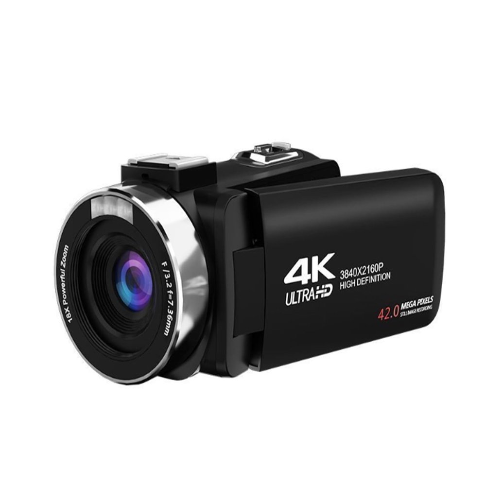 Action Camera, 4K Portable Digital Photography Camera Photo Video Record DV Travel Video Camera 18X Zoom Rotatable Screen with Flash, HD Camera