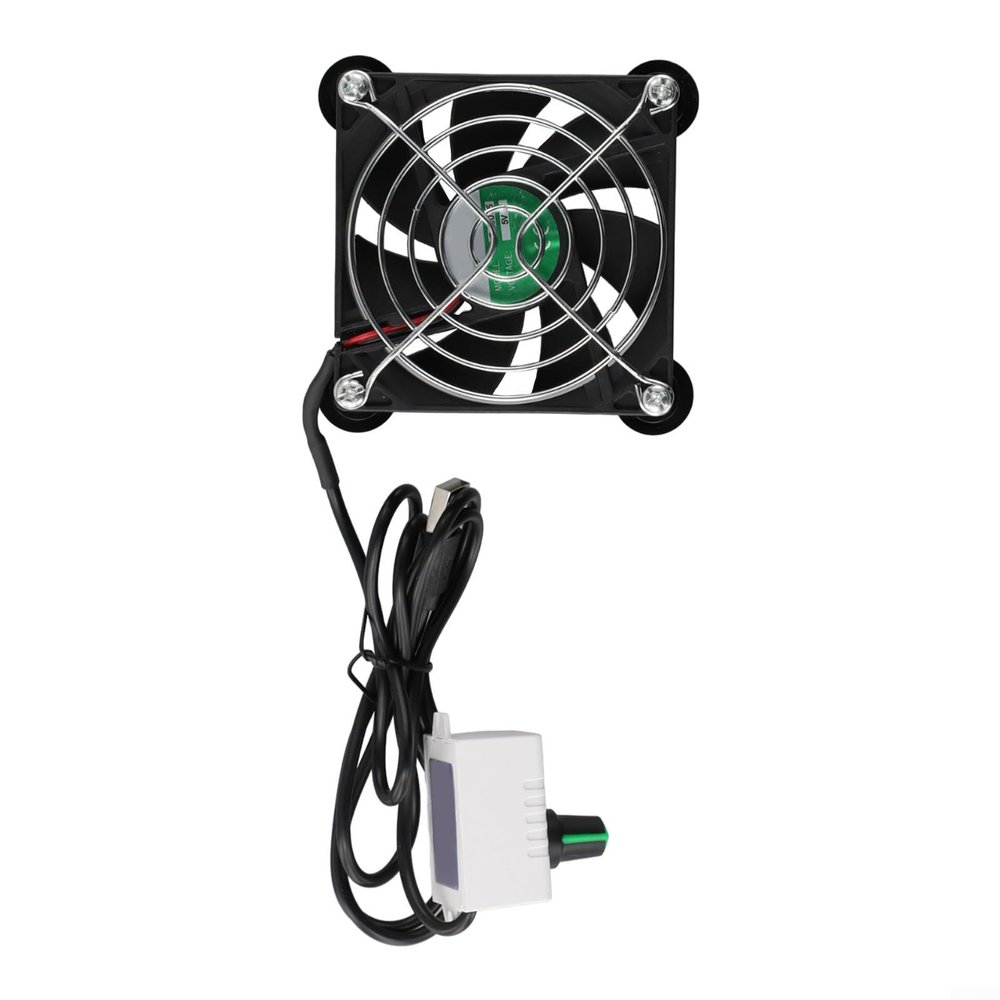 5V USB Chassis Cooling Fan with Stepless Control, Silent High External Fan for Router, Set-Top Box, Game Console, Black, 8cm or 12cm(8cm Fan)