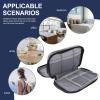 BESPORTBLE Travel Organizer Bag for Electronics Gray Double-layer Cable Case with Large Capacity Wear-resistant Protective Pouch for Power Bank Data Cables Earphones Hard Drive Storage view 3
