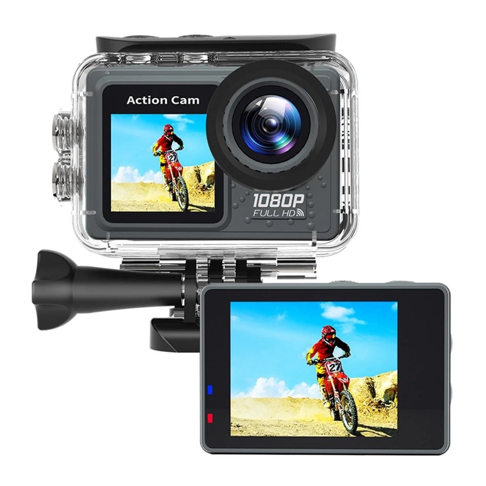 Action Camera, WiFi Action Camera 30m Waterproof Exercise Video Recorder 120 Wide Angle Sport Camcorder with Acssories Kit, HD Camera(Without Card)