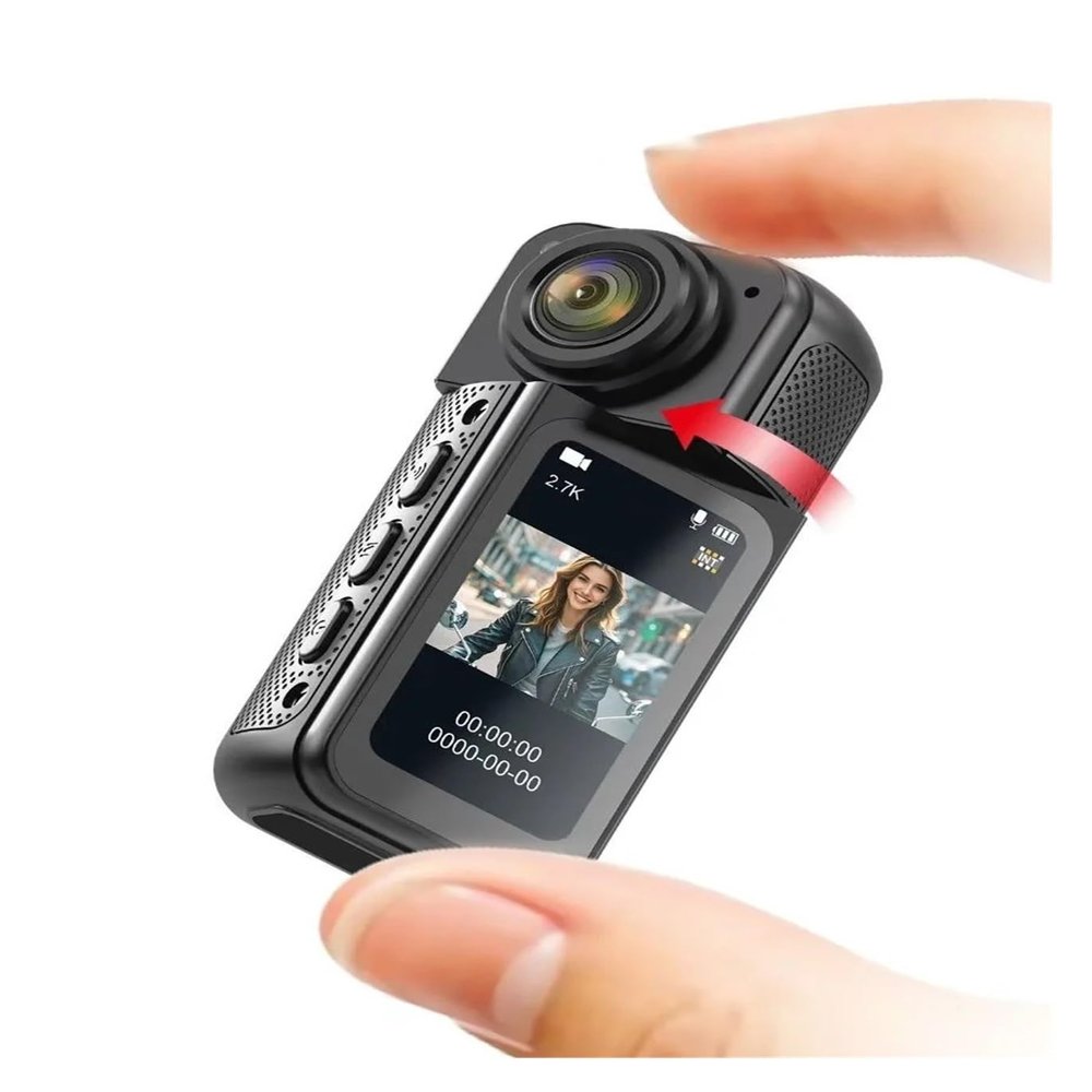 Action Camera, Mini 2.7K Thumb Action Camera 1080P Pocket Sport Cam 1.47 Inch 180 Wide Angle WiFi Recorder Magnetic Attraction Bracket Camera, HD Camera