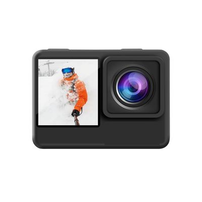 Action Camera, 4K Action Camera Screen Bicycle Video Recording Camera Anti-Shake Video Camera Dual Screen Display, HD Camera