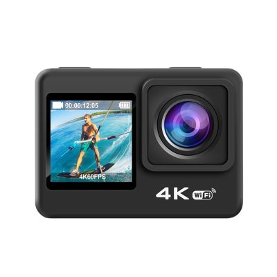 Action Camera, 4K Sport Action Camera Dual Screen Waterproof WiFi Outdoor Video Recorder Anti Shake Cycling Fishing DV Camcorder, HD Camera