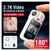 Action Camera, 2.7K Thumb Action Camera 180 Rotate Outdoor Action Camera Video Recorder for Motorcycle Riding Car Video Shooting, HD Camera(White) view 3