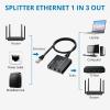 AUTOUTLET Ethernet Splitter 1 to 3, 1000Mbps RJ45 Gigabit Internet Splitter, Plug and Play, 1M USB Cable Powered Ethernet Switch 3 Port for Cat5/5e/6/7/8 Cable view 2