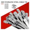 100Pcs Multi-Functional Wrap Coated Locking Stainless Steel Metal Cable Ties(4.6x150mm) view 3