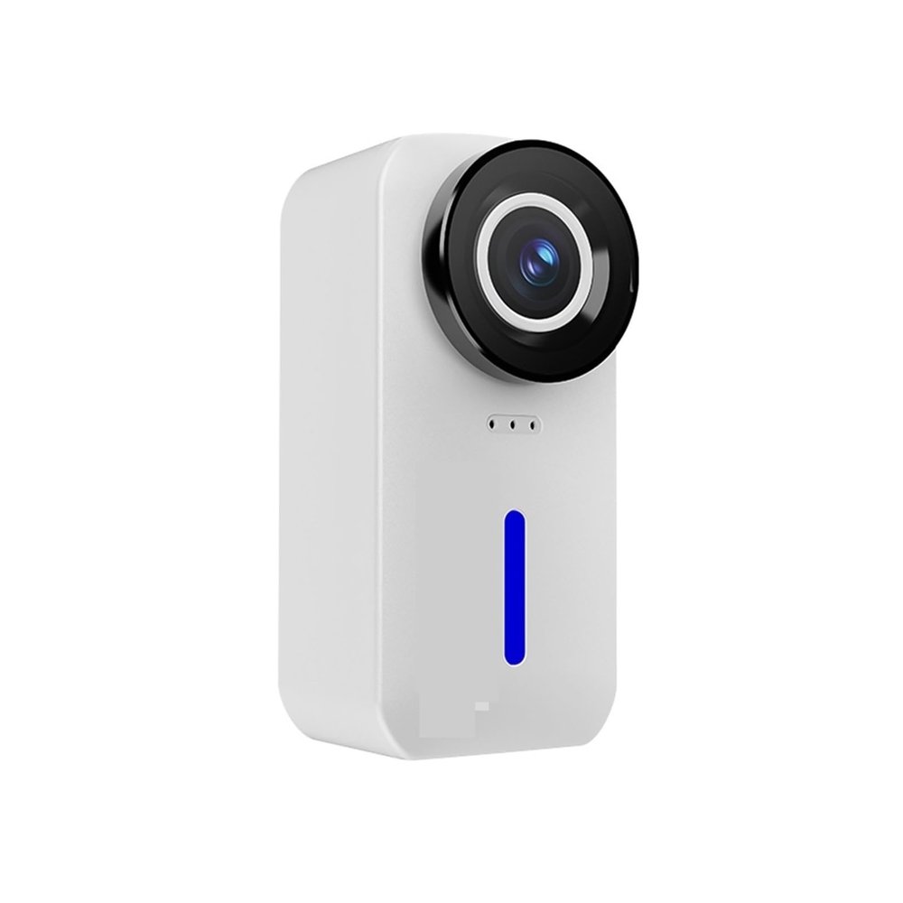 Action Camera, C110 4K Thumb Action Camera EIS Stabilization Mini Wearable Sport Cam for Motorcycle Helmet Outdoor Recording, HD Camera(White)