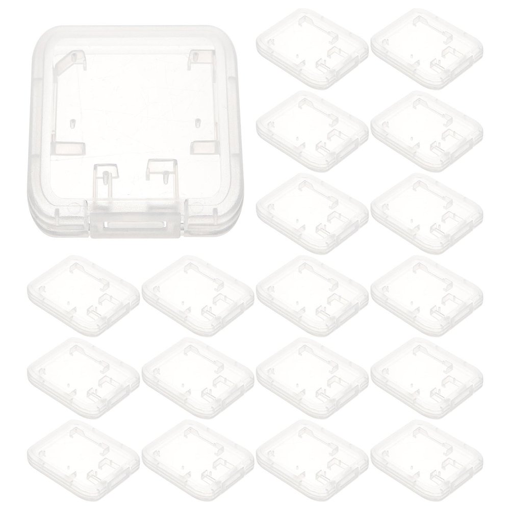 BESPORTBLE 24pcs 24pcs Transparent Memory Card Storage Case with Cover Compatible Card Organizer Box Lightweight Portable Holder for Secure Storage and Protection
