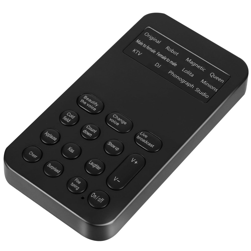 BESPORTBLE Mini External Sound Card Voice Changer with Sound Effects for Mobile Phone and Computer Plug and Play Audio Modifier for Live Streaming Gaming Recording and Karaoke