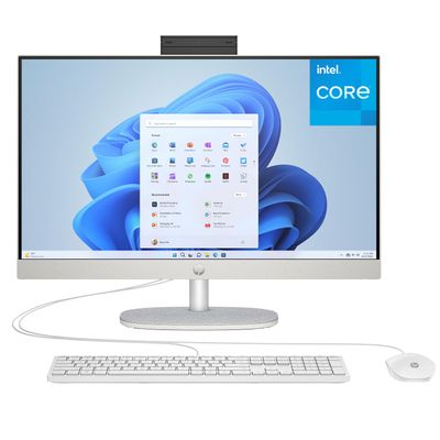 HP 24 Touchscreen All-in-One Desktop Computer for Home School and Office, 8GB DDR4 RAM, 256GB PCIe SSD, Intel Processor, 23.8" FHD, WiFi 6, Bluetooth 5.3, Business AIO, Windows 11 Home, White