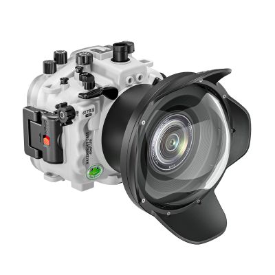 YaelHelens Professional Waterproof Camera Housing Case Compatible with Sony A7iii A7riii, 40M/130FT Depth Underwater Protection (White, Dome Port)