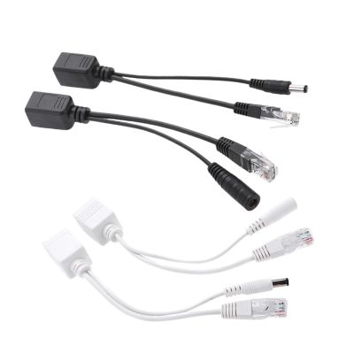 POE Cable Passive Power Over Ethernet Adapter Cable Splitter RJ45 12-48v(1pair BlackPOE Cable)