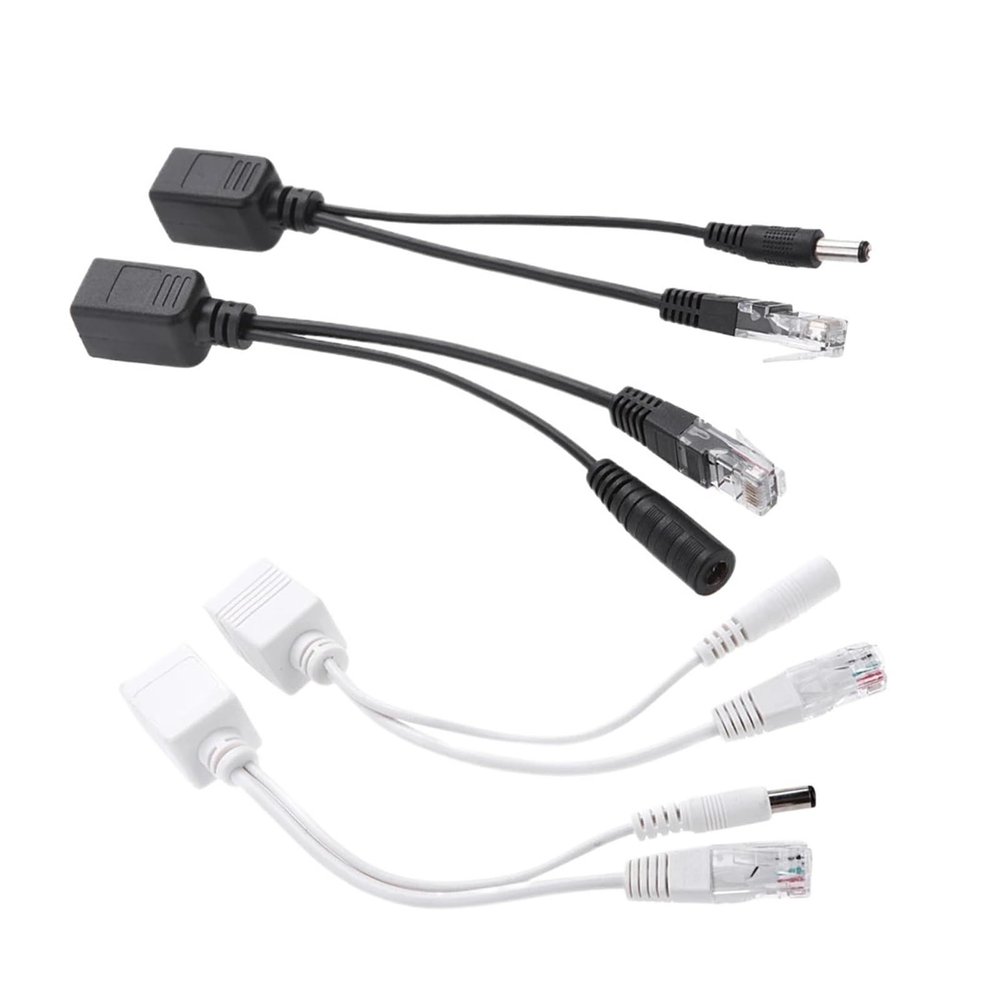 POE Cable Passive Power Over Ethernet Adapter Cable Splitter RJ45 12-48v(1pair BlackPOE Cable)