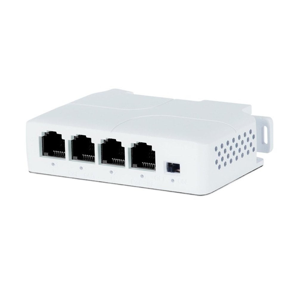 4-Port POE Extender 10/100Mbps 1 to 3 Network Switch Repeater and Play Standard